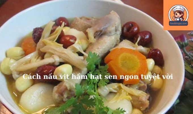 Cách nấu vịt hầm hạt sen ngon tuyệt vời